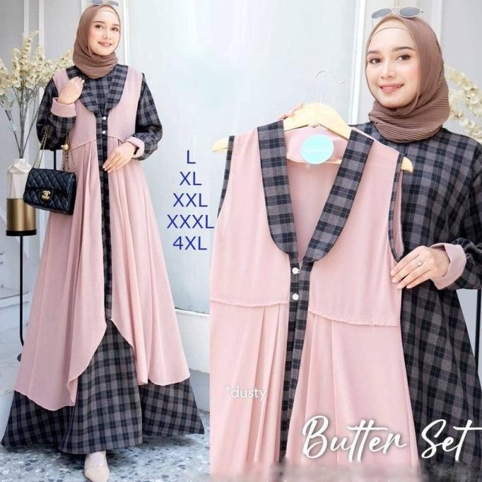 Gamis Jumbo Outer Inner terpisah Remaja Kekinian Size L XL XXL XXXL 4L