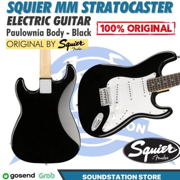 GITAR LISTRIK PAKET LENGKAP GITAR SQUIER STRATOCASTER MM ELECTRIC GUITAR 100 ORI - H EL09I09A82L