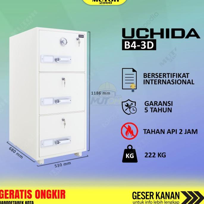 

Sale Now Uchida B4-3D Filling Cabinet 3 Laci Tahan Api Garansi 5 Tahun Limited Edition