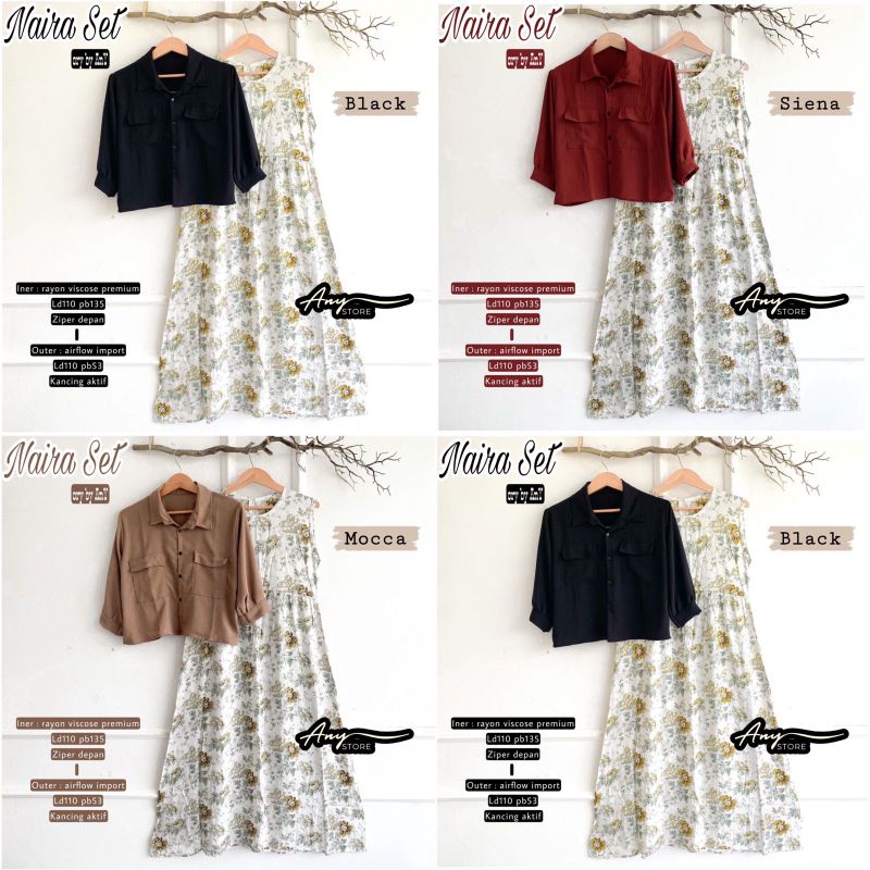 NAIRA SETELAN INNER + OUTER MOTIF BUNGA BUNGA SIZE JUMBO By Any