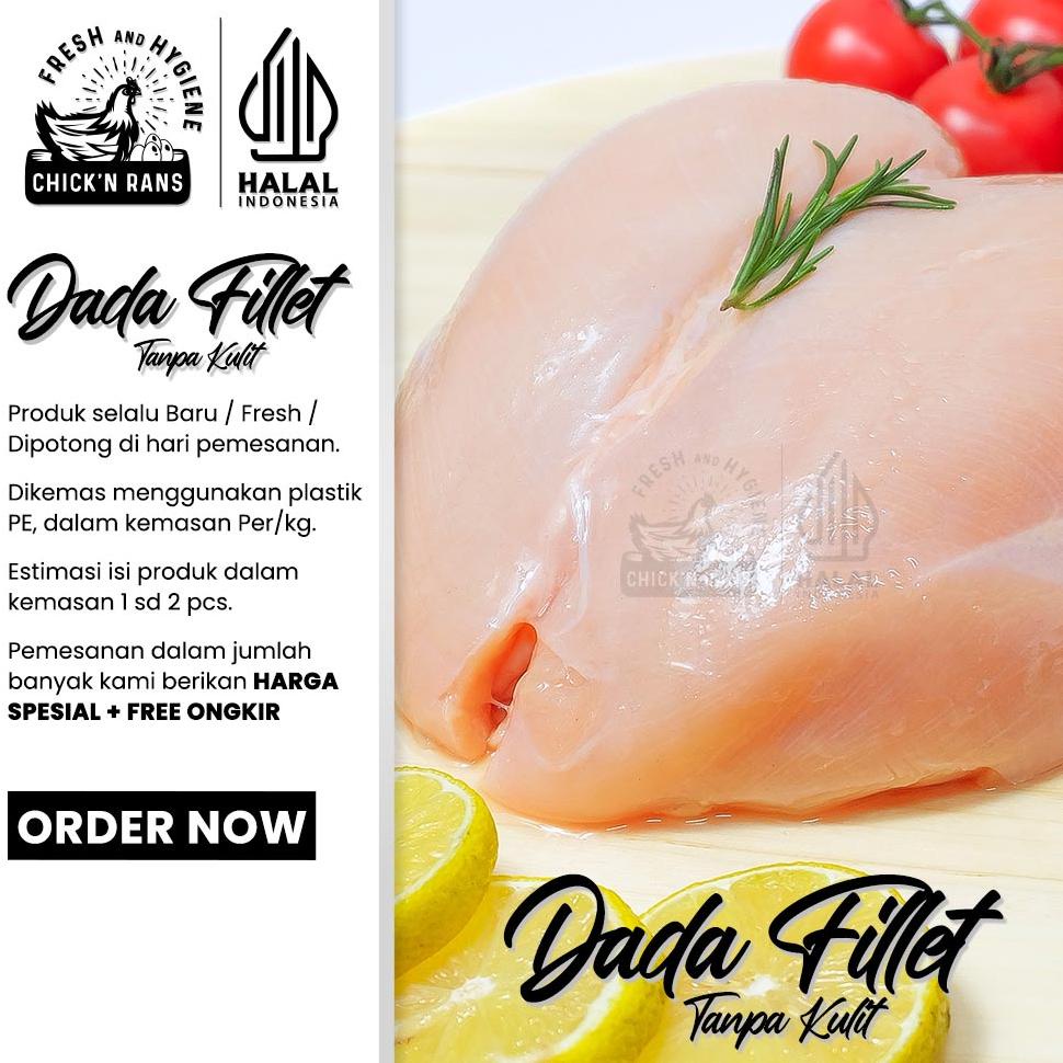 

Daging Ayam Dada Fillet Boneless Tanpa Kulit 1kg Non COD
