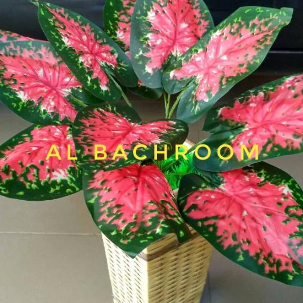 TANAMAN KELADI MERAH TANAMAN HIAS PLASTIK TANAMAN ARTIFICIAL BUNGA BUNGA KELADI HIAS HOME DECOR