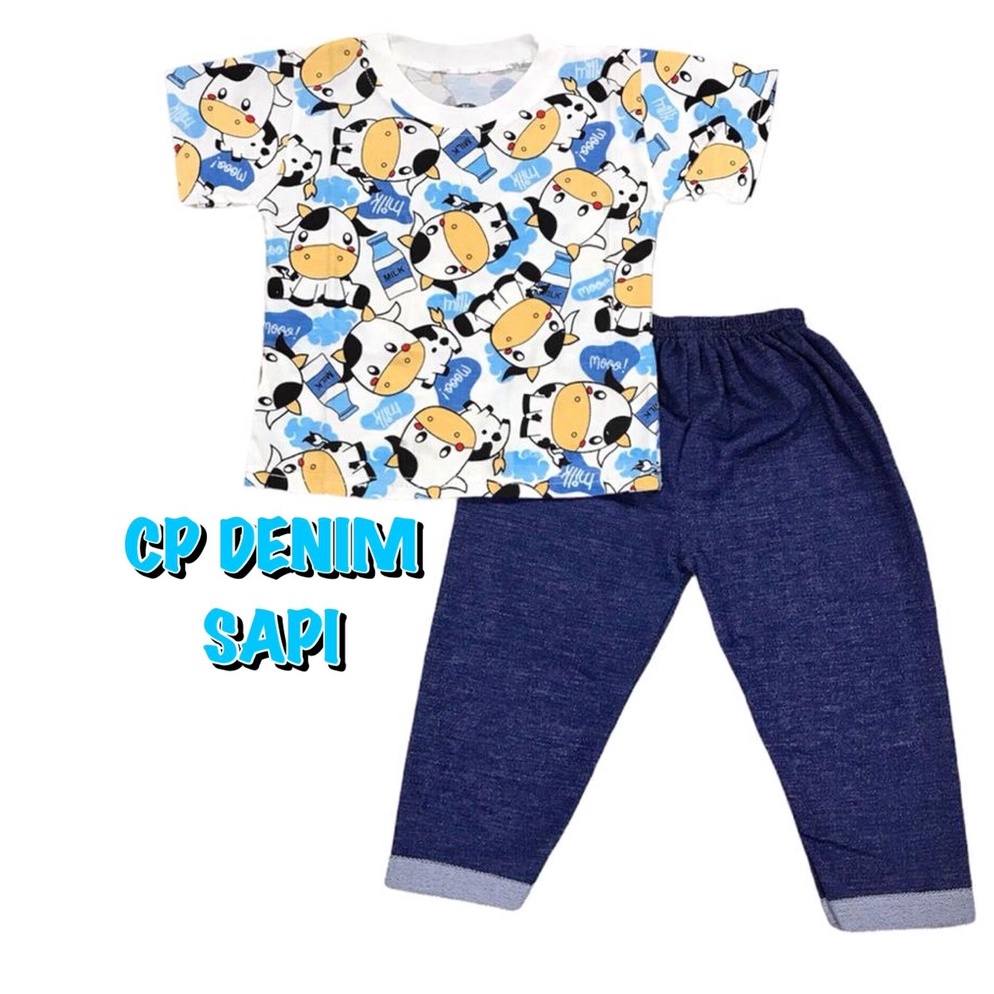 [KODE F6N0B] (1 KG MUAT 7 STEL) BAJU SETELAN CP DENIM FASHION OBLONG ANAK LAKI-LAKI/COWOK BAHAN KAOS