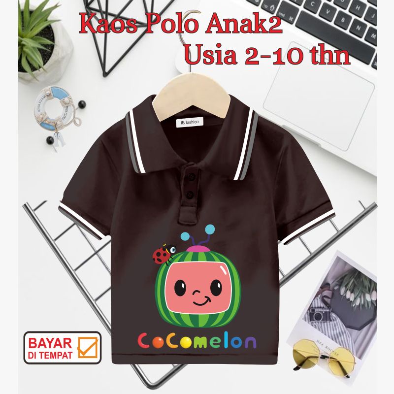 ((IB))KAOS ANAK2 KERAH POLO/COCO MELON DIGITAL SABLON