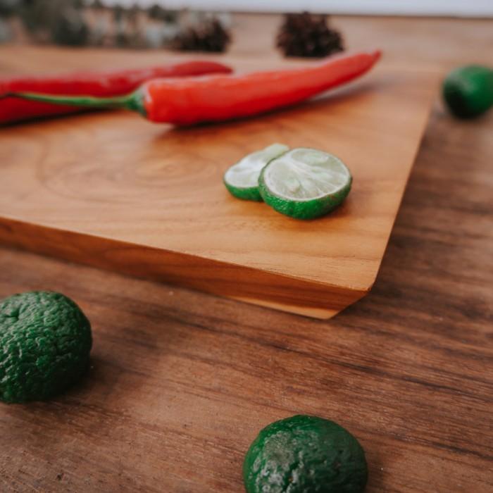 Talenan Kayu Jati Asli Utuh Kotak Persegi Polos Trituwood