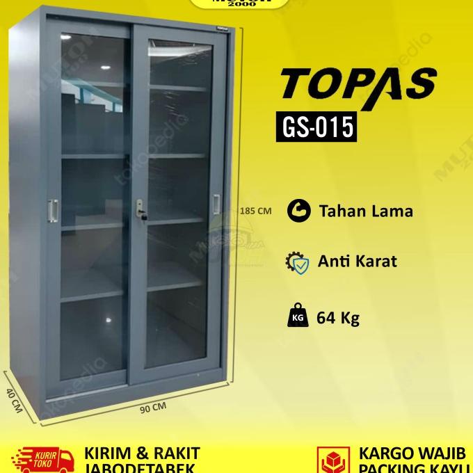 

Best Seller Lemari Arsip Lemari Besi Filling Cabinet 2 Kaca Sliding Topas Gs-015 Terbaik