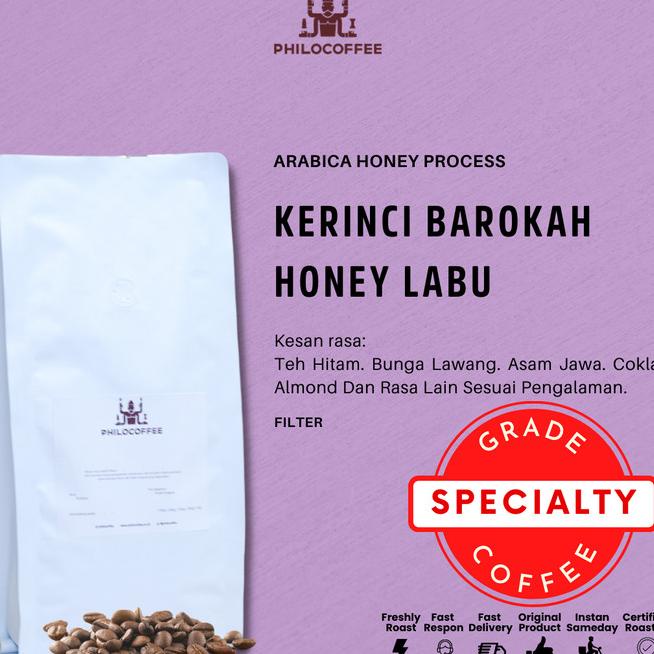 

Biji Kopi Arabika Kerinci Barokah Honey Labu 500G |Juara 5 Lelang Scai