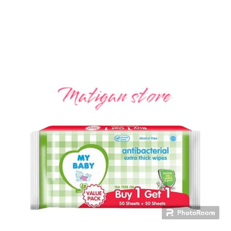 My Baby Wipes Tissue Tissu Basah Bayi 50 lbr x 2pcs