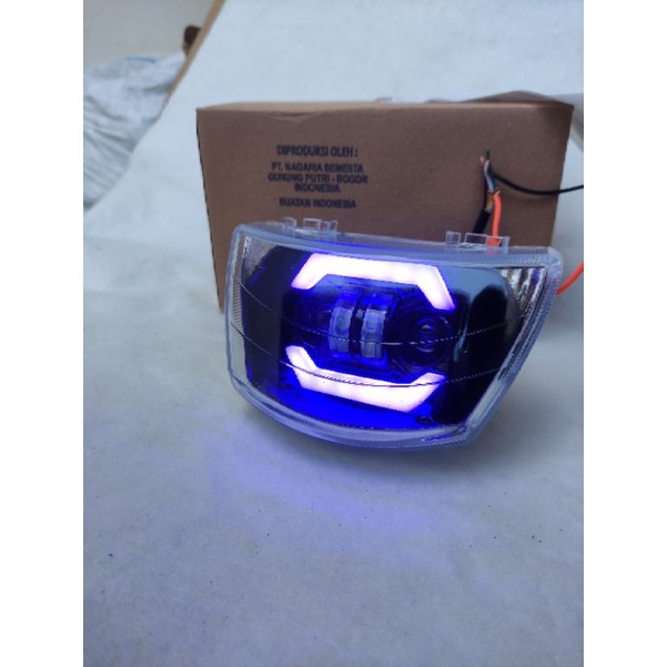 REFLEKTOR LAMPU DEPAN F1ZR FIZ R LAMPU TEMBAK DAYMAKER F1ZR ALIS BIRU 2 MATA