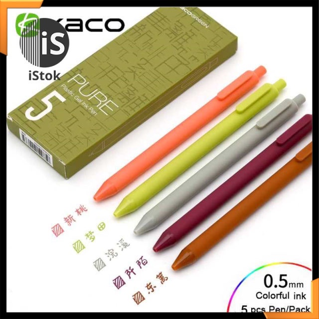 

KACO PURE Classic II Gel Pen Pena Pulpen 0.5mm 5 PCS (Colorful Ink) - ISNEW
