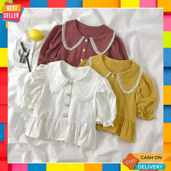 Blouse Anak Perempuan Pakaian Murah&Lucu Terbaru2023 Baju Korea Style Umur 1 2 3 10 5 12 7 8 Tahun B