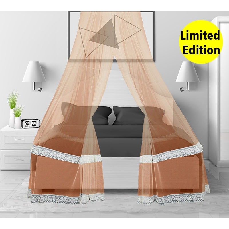 Kelambu Gantung Kamar Tidur Dewasa Anti Nyamuk Modern Ring Bulat Berponi