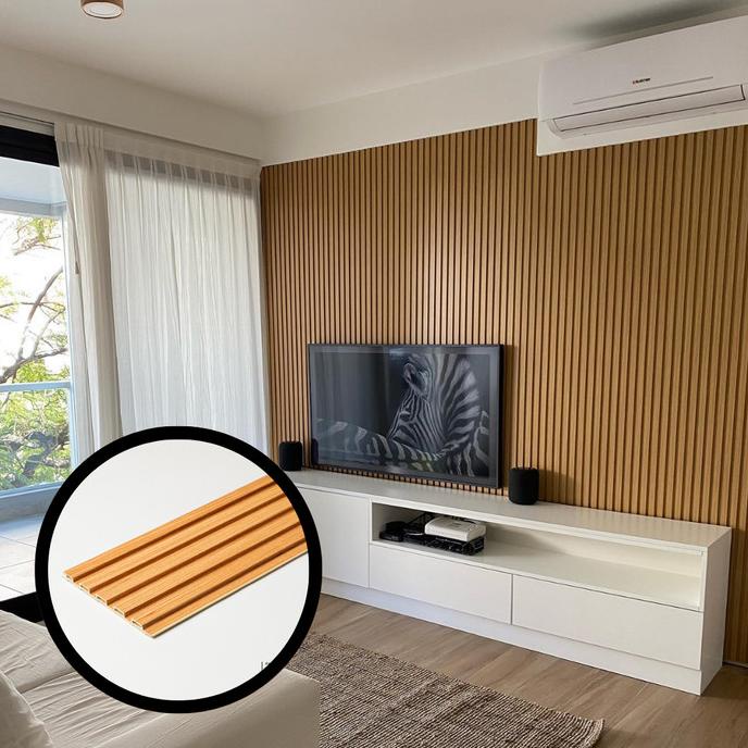 WPC Wood Wall Panel PVC Dekorasi Dinding Wallpanel Stiker Dinding