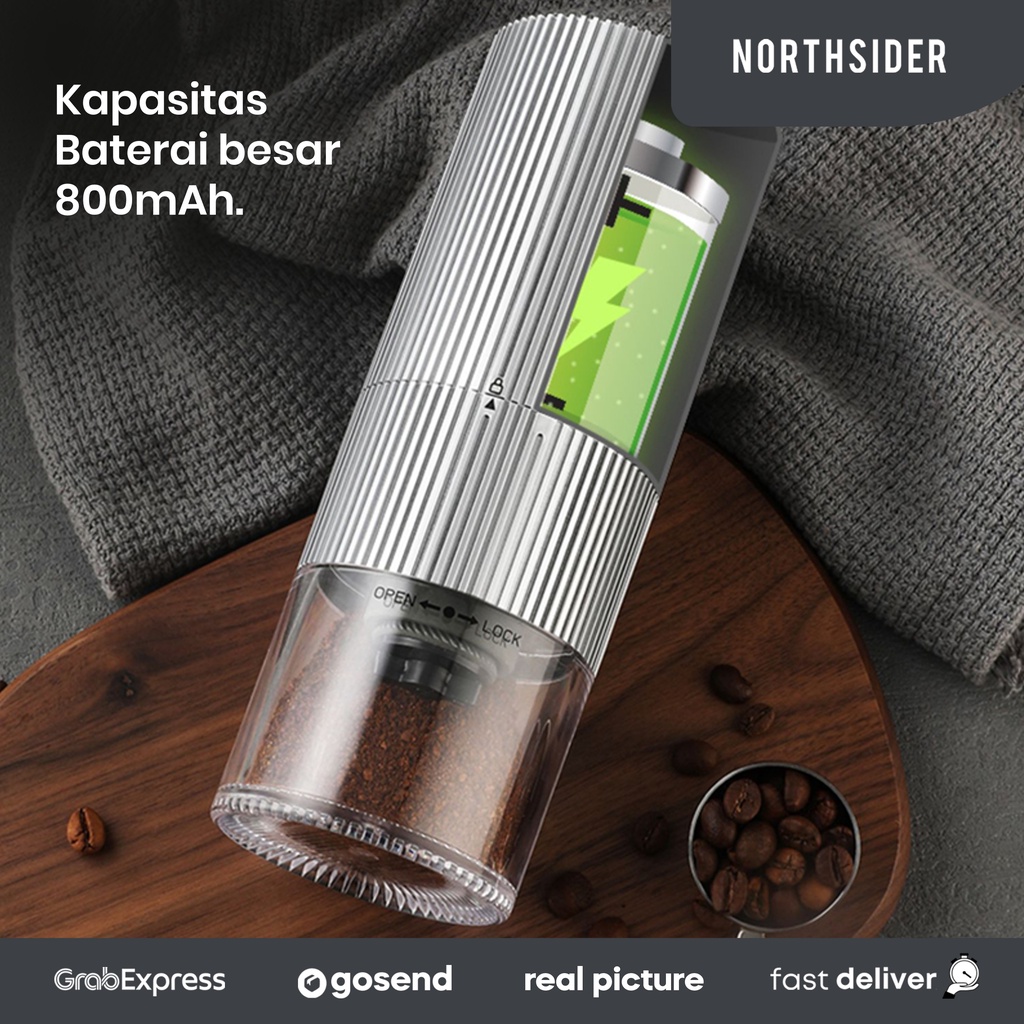 COFFEE GRINDER PENGGILING KOPI PORTABLE ELEKTRIK USB TYPE-C - HB-987