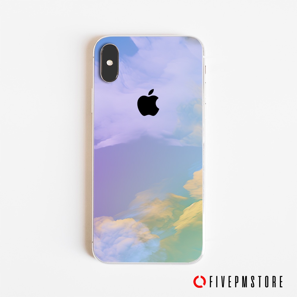 Back Cover Skin iPhone Pastel Cloud - iPhone X XR XS MAX Pelindung Belakang Skin Awan Aestetik