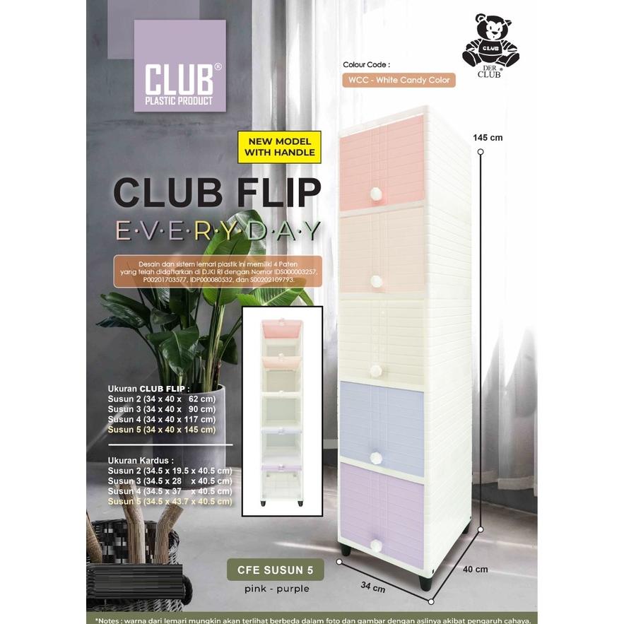 Lemari Pakaian Plastik Flip Club 2 Susun 3 susun 4 susun 5 susun MURAH Lemari Baju Mini Side Table N