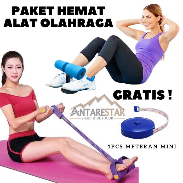 Terlaris Paket Alat Olahraga Pria Wanita Mini Sit Up Dengan Tummy Trimmer Karet