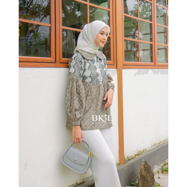 BLUS BATIK WANITA MODERN BUSUI FRIENDLY RUMI || ATASAN KERJA ||M-L-XL-XXL