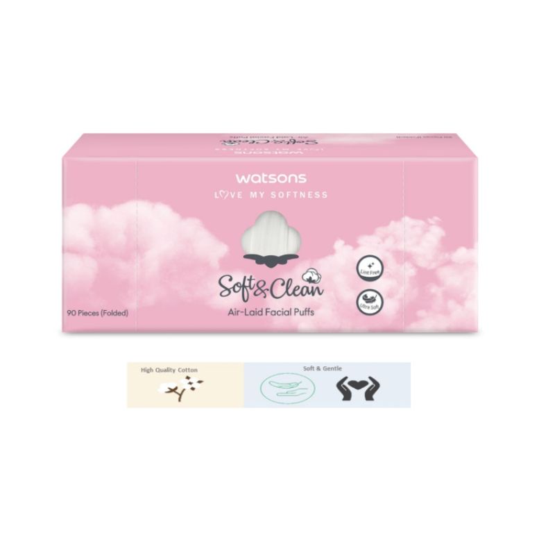 Watsons Air-Laid Facial Puffs (90 sheet)