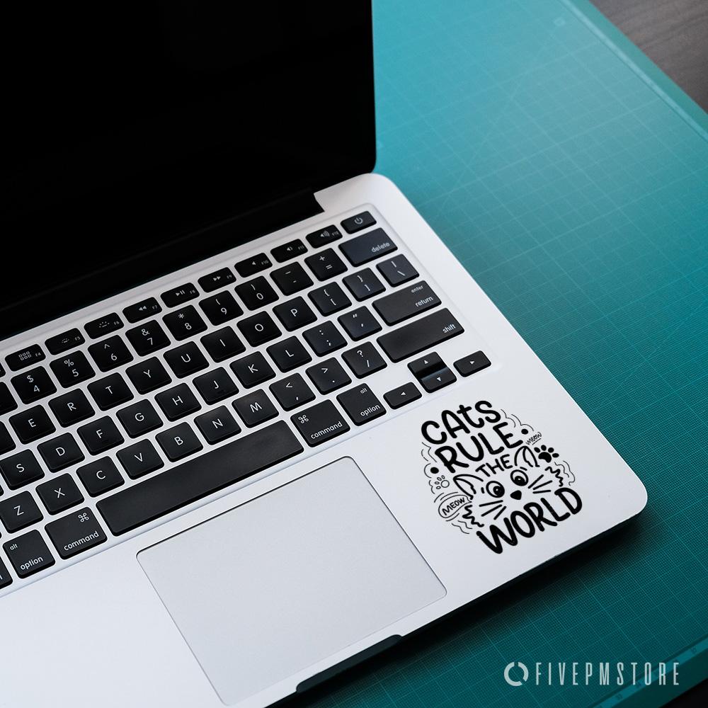 Sticker Quote Cat Rules the World - stiker Quote Cat Rules the World untuk laptop Mac Asus Acer