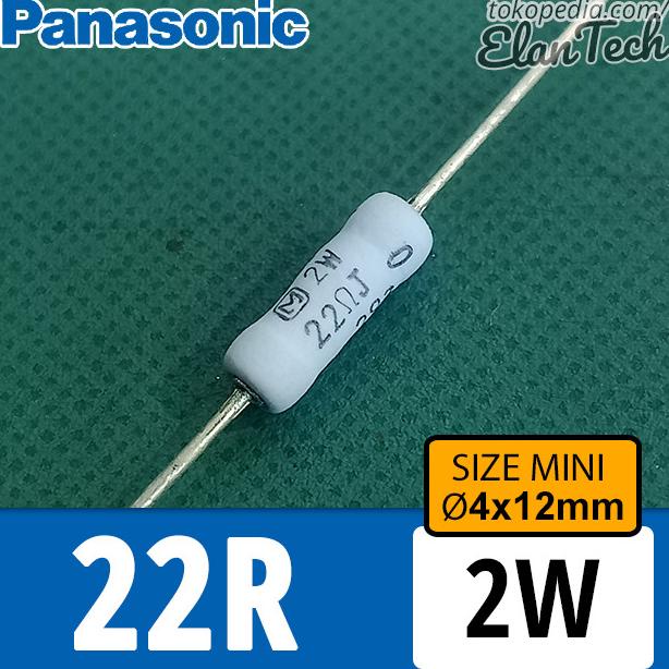 Resistor 22R 2W Panasonic miniaturized size 1W 22 Ohm Elan73c Ayo Beli