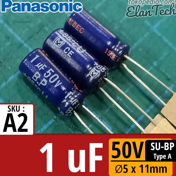 Elco 1uF 50V Panasonic BP Elko 1 uF Kapasitor Capacitor Elan73c Segera Beli