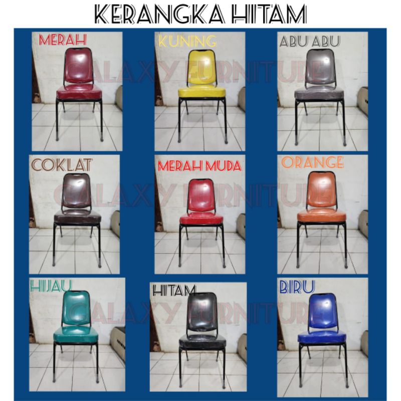 kursi susun coating hitam/kursi kerangka hitam/kursi coating hitam/kursi susun serbaguna