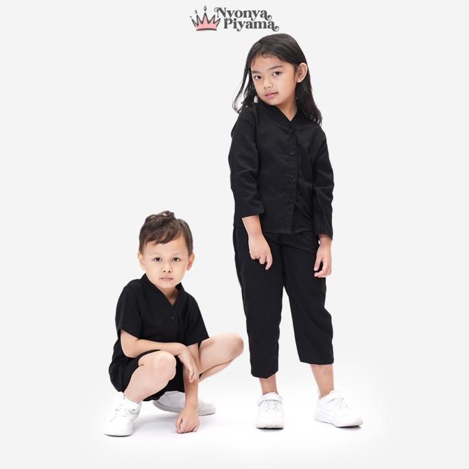 Nyonya Piyama Poly Bamboo Set Piyama Anak (Espresso Cozy)