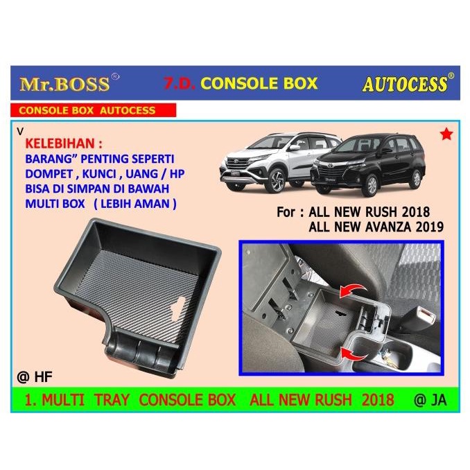 Multy Tray Console Box All New Rush 2018 " Aksesoris Mobil "