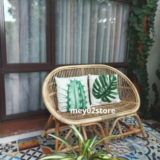 KURSI TERAS KURSI TANGGOK PANJANG/KURSI SOFA /TERAS ROTAN ASLI EL09I09A82L