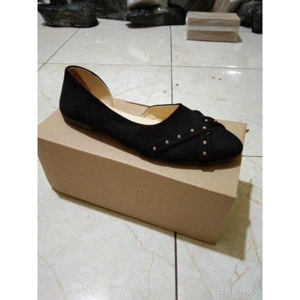 Alas cokoer -Sepatu flatshoes wanita dewasa/Sepatu flat Lis Manik-manik