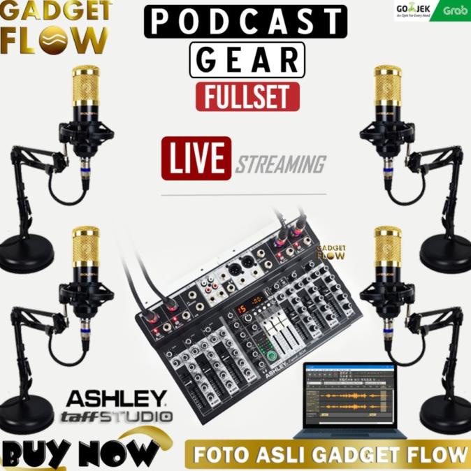 PAKET PODCAST 4 Mic Microphone BM800 BM 800 Mixer 8 Channel Expert 804 ffs01
