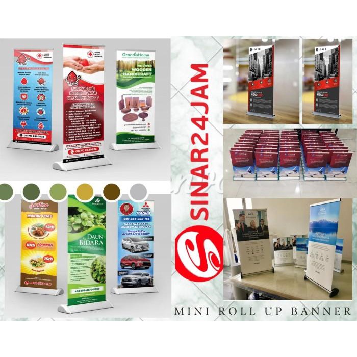 Terlaris Roll Up Banner Mini Stand