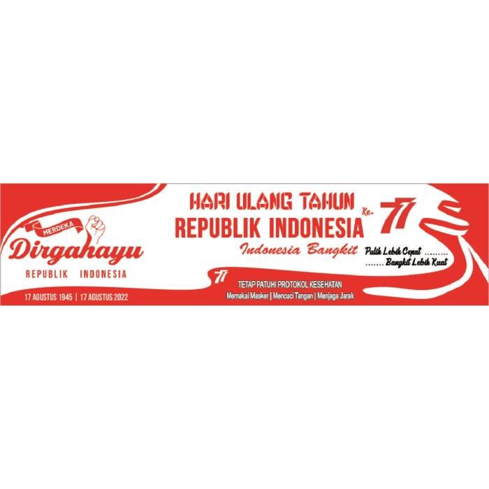 Terlaris Cod / Banner / Spanduk Hut Ri Kemerdekaan Indonesia 76 Th / 17 Agustus