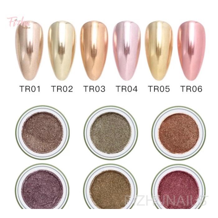 Terlaris Chrome Powder Nailart / Chrome Powder Gold Series / Nailart Chrome