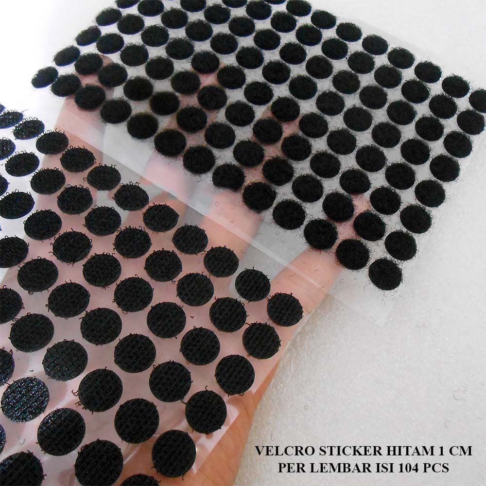 

Velcro Sticker Kretekan Prepetan Stiker Kecil 1 cm Warna Hitam Harga Per Lembar isi 104 Pcs