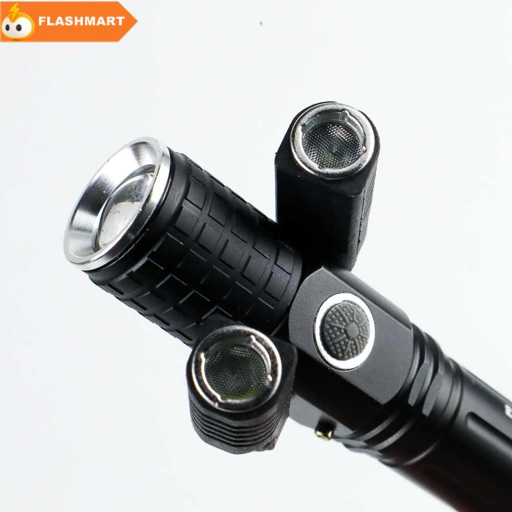 FLASHMART Senter LED Rotating Zoom Cree T6 + 2 x XPE 1500 Lm - KS-738