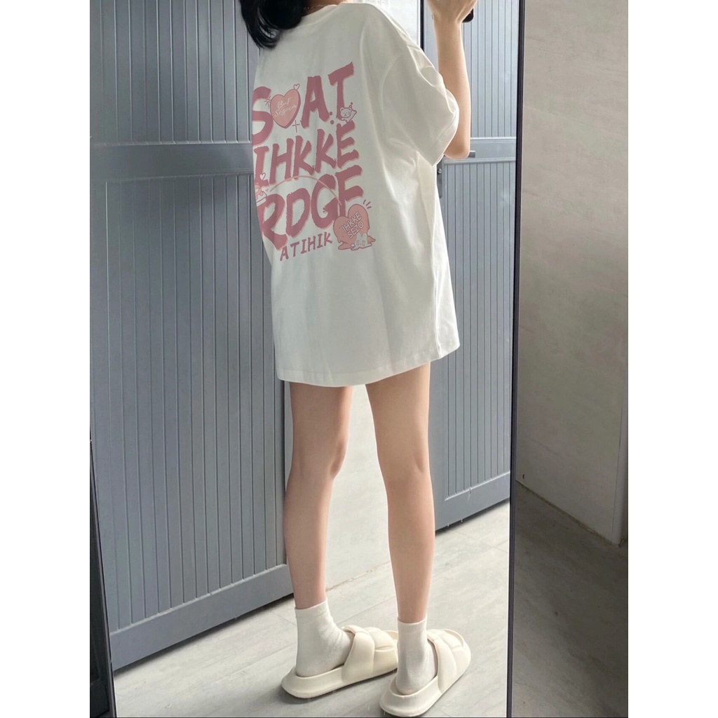 ♞Suhao kaos import wanita kaos wanita gaya korea lengan pendek kaos pendek perempuan design sense niche short-sleeved t-shirt women s summer new oversize chic niche lazy loose white top ins