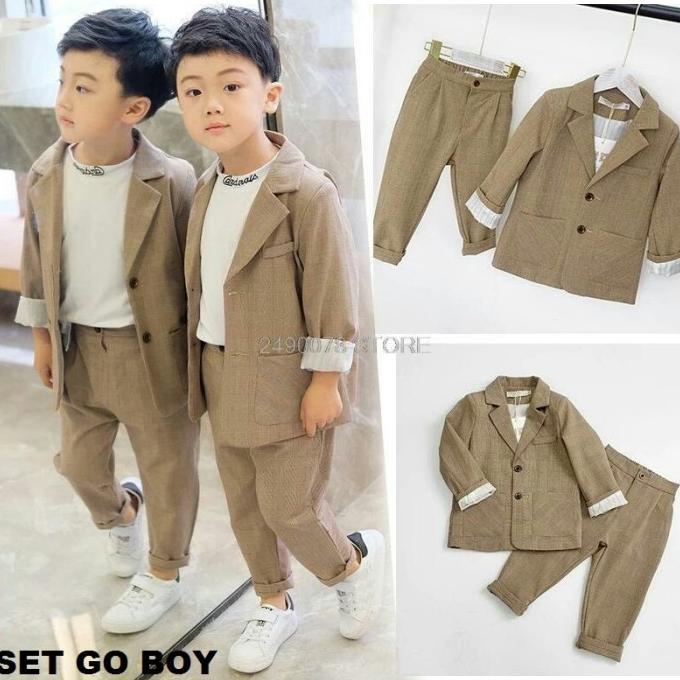 Setelan Jas 3-9 Tahun HSA030 Setelan Baju Pesta Anak Laki laki 4 Tahun