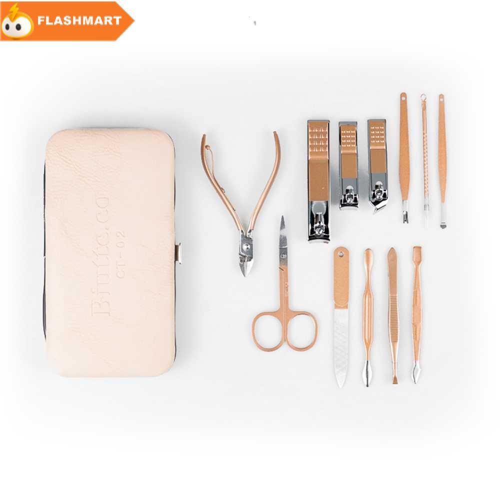 FLASHMART Gunting Kuku Nail Art Set Manicure Pedicure 12 PCS - CT02