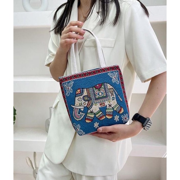 Tas Jinjing Kanvas Wanita Import Tas Kanvas Mini Tas Gajah Tfw 105