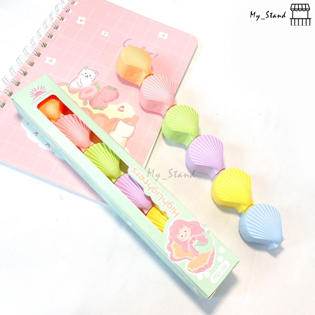 

Highlighter 5 Warna Bentuk Kerang Shell Laut Sea Mermaid Stabilo Warna Pastel Textliner Textlighter Lucu Imut Perlengkapan Kantor Sekolah