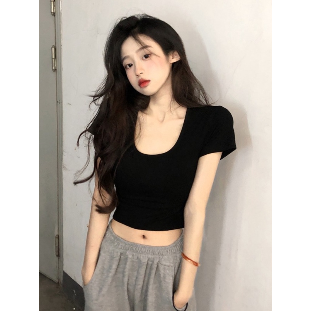 ◙☄▥Suhao kaos import wanita kaos wanita korean style lengan pendek kaos pendek perempuan