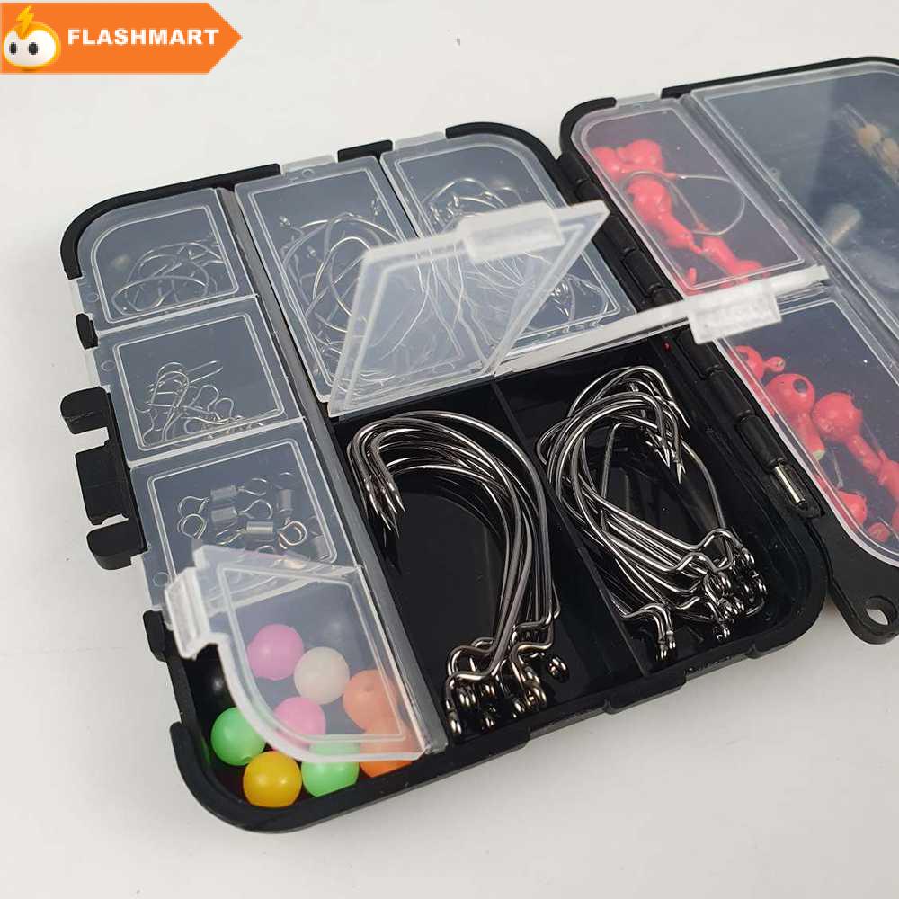 FLASHMART  Kail Pancing Fishing Hook Tackle Box Set 148 PCS - JY07