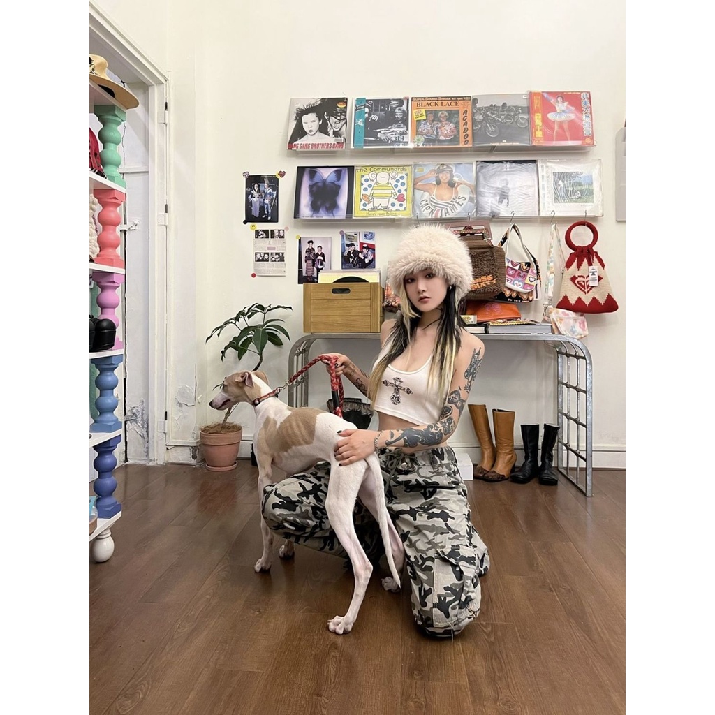 Red Spice girl subkultur keren menggantung leher elastis tube top rompi wanita musim panas baru jalan seksi pusar cropped top