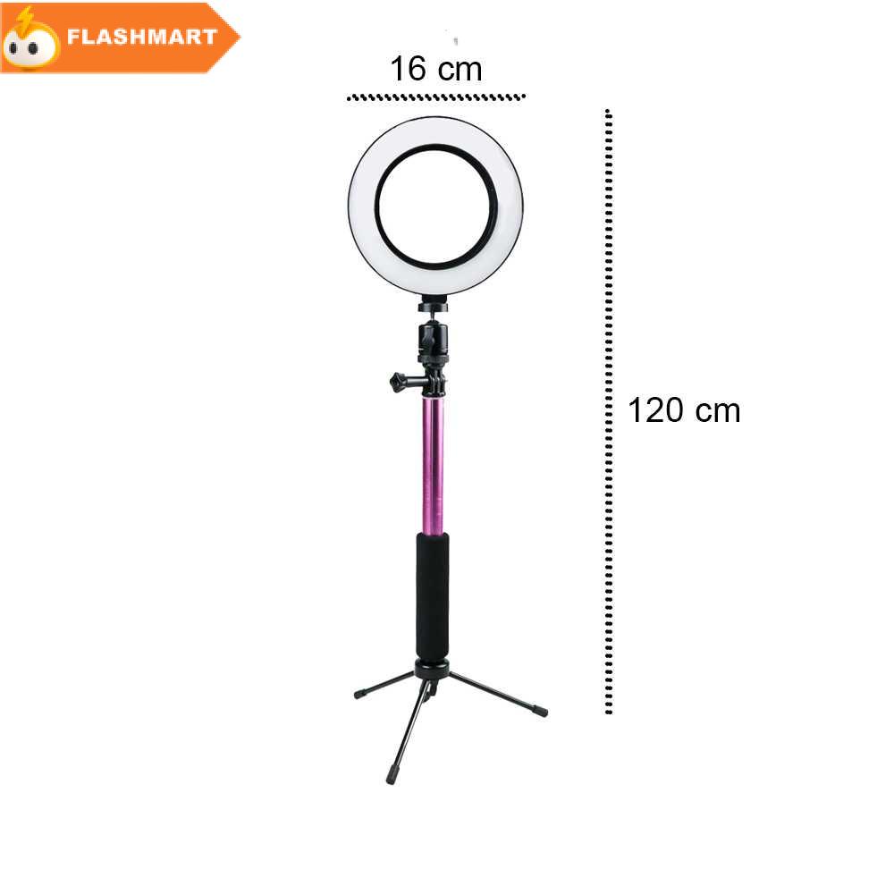 FLASHMART TaffSTUDIO Lampu Halo Ring Light LED Kamera 16CM with Tripod - EL940008A