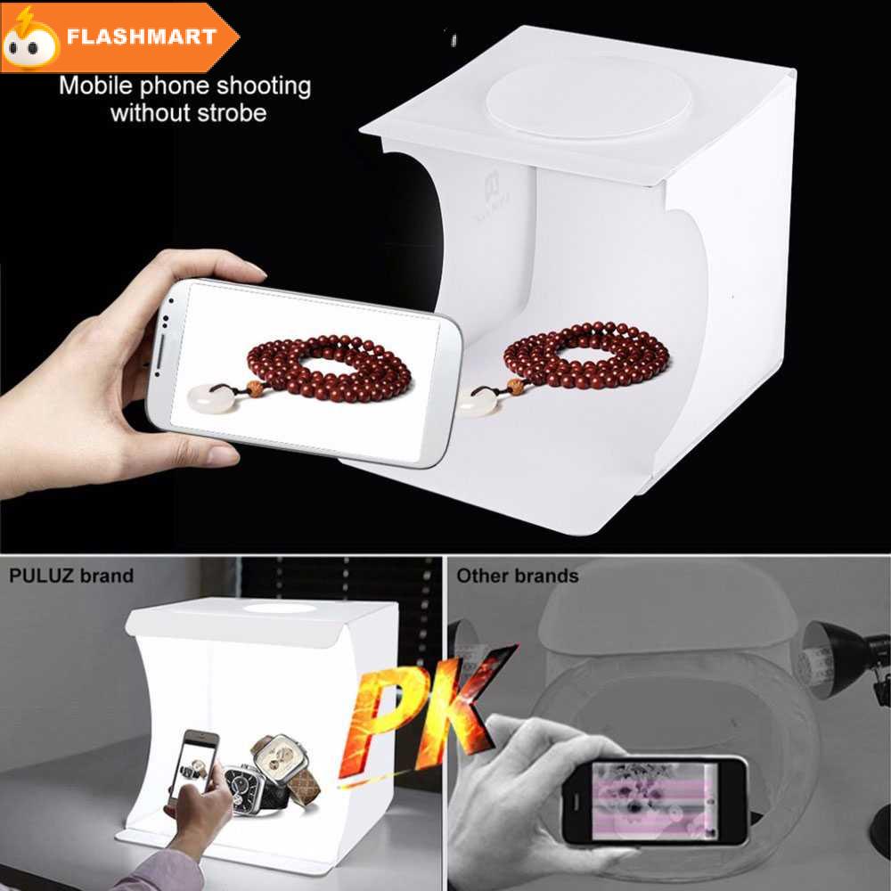 FLASHMART PULUZ Photo Studio Mini Softbox Photo Box dengan Lampu 2 LED