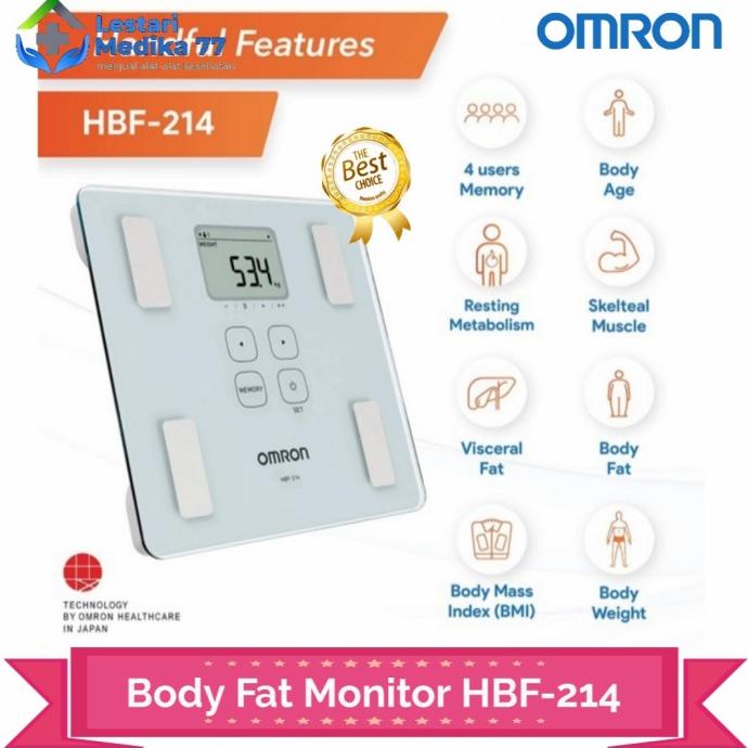 body fat monitor omron hbf 214 - timbangan badan omron hbf214
