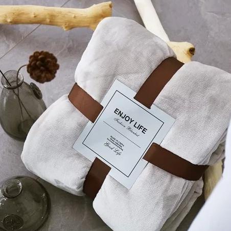 Selimut Bulu Tebal Polos warna 160*200 - Putih / white