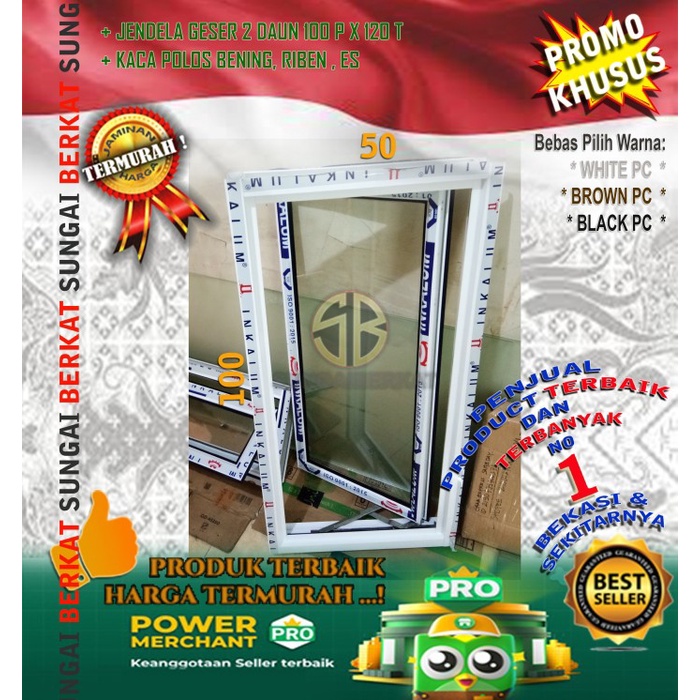 Terlaris Jendela Aluminium 50X100 Cm